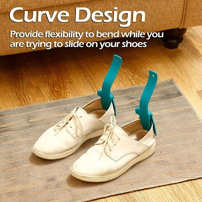 2 Pieces Lazy Shoe Helper, Plastic Shoehorn, No Bending Required, Fits All Shoes, Perfect for Seniors & Pregnant Women