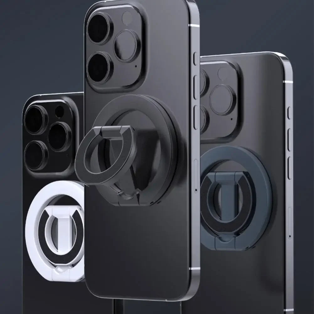 Magnetischer Handy-Ringhalter Beidseitiger Magnet 360° °   Rotierbarer, ultradünner, faltbarer, tragbarer Desktop-Handyhalter für iPhone 17, 16, 15