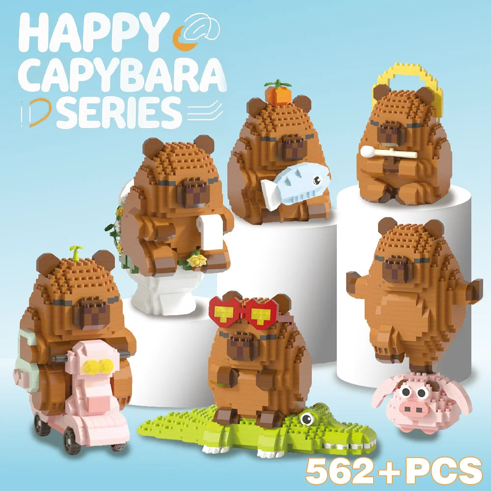 „Capybara Bausteine Set – Süßes Wasser-Meerschweinchen-DIY-Modell |   Lustiges STEM-Spielzeug für Kinder und Erwachsene