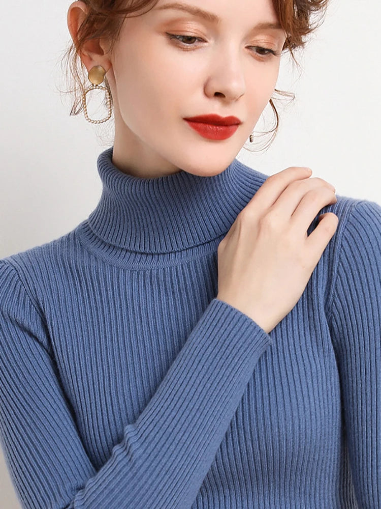 Heliar Damen-Herbstpullover mit Rollkragen, gestrickte, weiche Pullover, Kaschmirpullover, einfache, weiche Pullover für Damen, 2026, Herbst und Winter