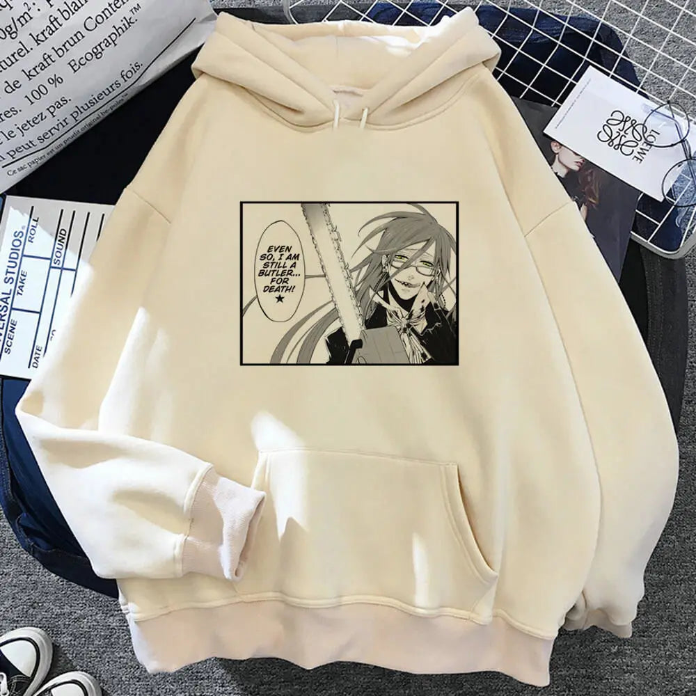 Black Butler Hoodie Kawaii Anime Pullover gemusterte Kleidung für Teenager elegante weibliche Sweatshirts Trainingsanzüge gemusterter Designer