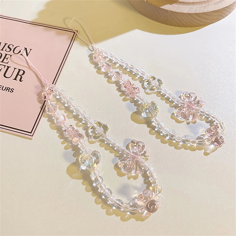 Pink Bear Phone Strap Charm