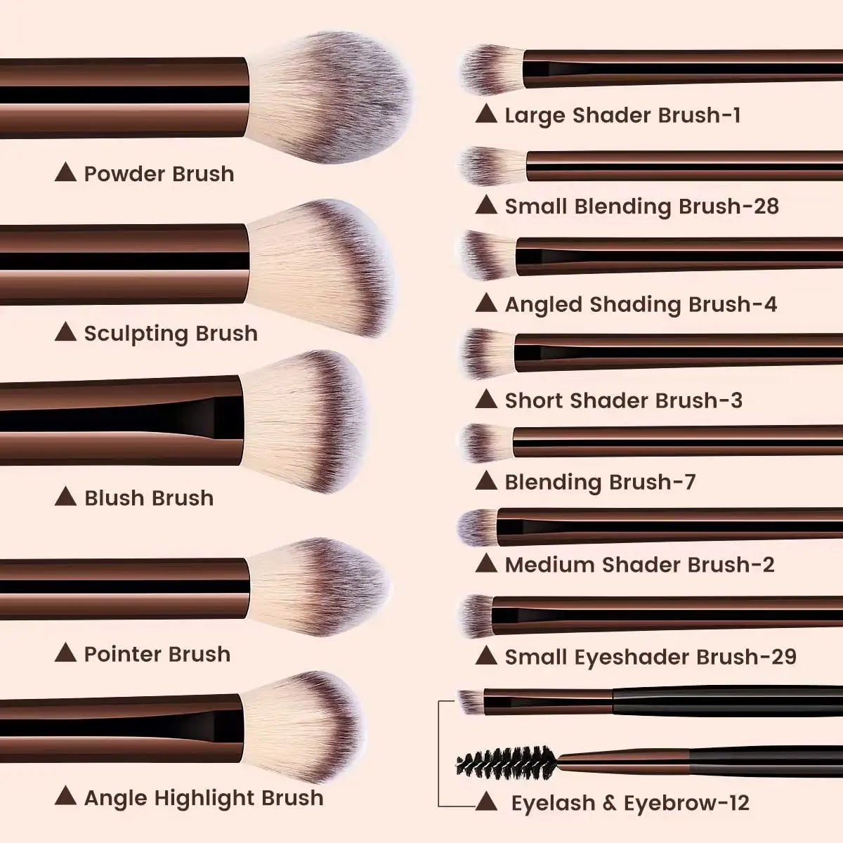 13PCS Make-Up Pinsel Set Foundation Concealer Pulver Lidschatten Rouge Pinsel Kabuki Blending Kosmetische Schönheit Werkzeug für Gesicht