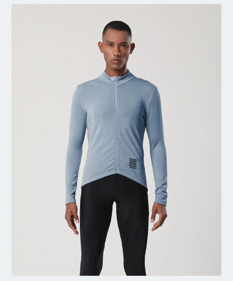YKYWBIKE Herren Radtrikot Winter & Herbst Langarm Thermo-Fleece-Futter Fahrrad Warme Jacke Rennrad MTB Kleidung
