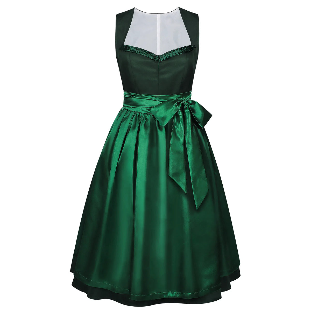 Damen-Dirndlkleid im mittelalterlichen Stil, deutsches Oktoberfest- und bayerisches Kleid mit Oberteil und Schürze, Kostüm für Halloween, Übergrößenkleid