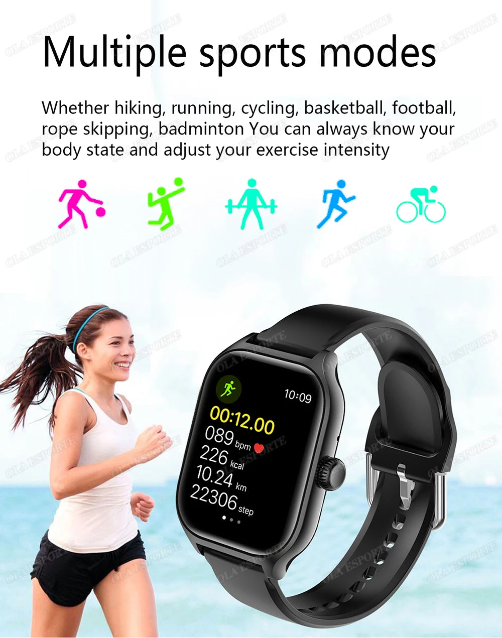 Smart Watch für Android IOS Uhren 1,83 Zoll HD Display Bluetooth Anruf Nachricht Alarm Musik Sport Modus Smartwatch Männer Frauen Geschenk