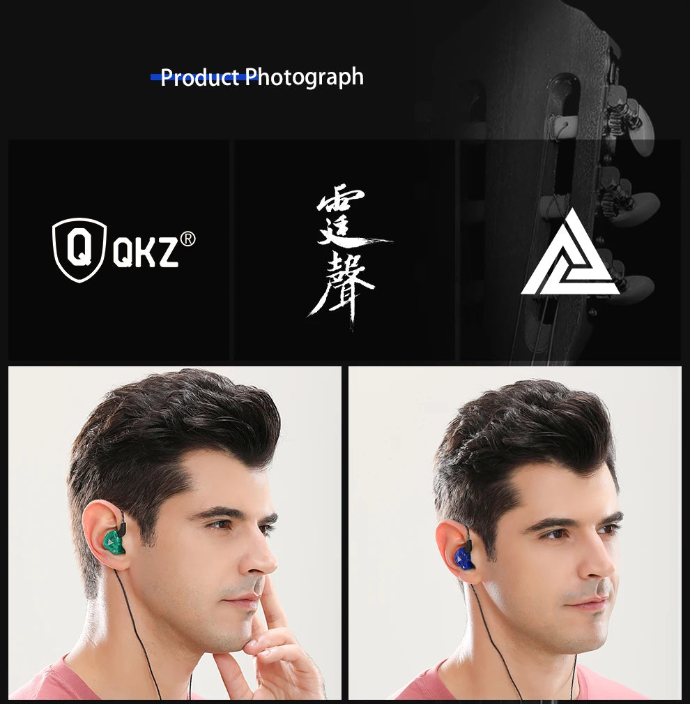 Original QKZ AK6 In-Ear Headphones 6 Dynamic Driver Unit Earphones with Microphone Stereo Sports HiFi Subwoofer Headset Monitor Earbuds
