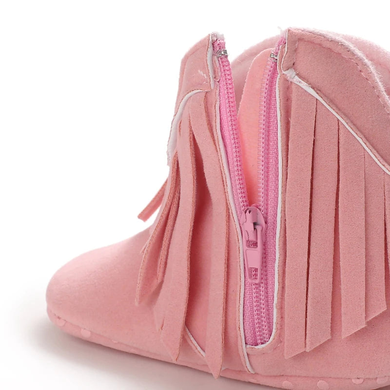 Winterstiefel für Babys, Jungen und Mädchen, 0–12 Monate, Western-Denim, Lauflernschuhe, warm, lässig, modisch