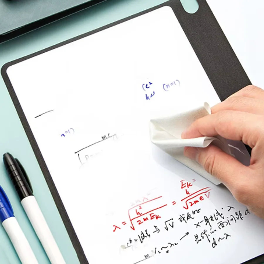 A5 wiederverwendbares Whiteboard-Notizbuch-Set mit Whiteboard-Stift, Löschtuch, Leder, Notizblock, Wochenplaner, tragbar, stilvoll, Büro