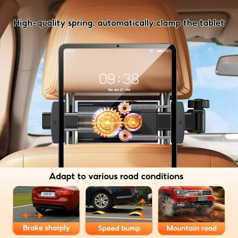 Eary Tablet-Halterung für Auto-Rücksitz-Verlängerungsarm, Auto-Kopfstützenhalterung, Rücksitz für Kinder und Erwachsene, Reisen für 4,7–12,9 Zoll Geräte, iPad