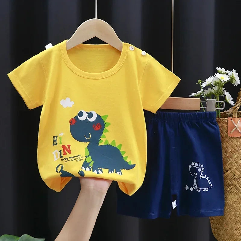 2PCS kinder Sets mutter Kinder Kleidung Jungen Mädchen T-shirt Shorts Sommer Baumwolle kurzarm Baby Kinder Kleidung Kleinkind anzug