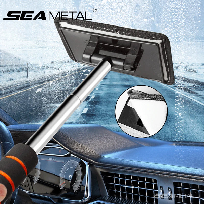 SEAMETAL Car Windshield Demisting Brush with Telescopic Handle, Car and Household Glass Cleaning Brush, Dust Removal Tool