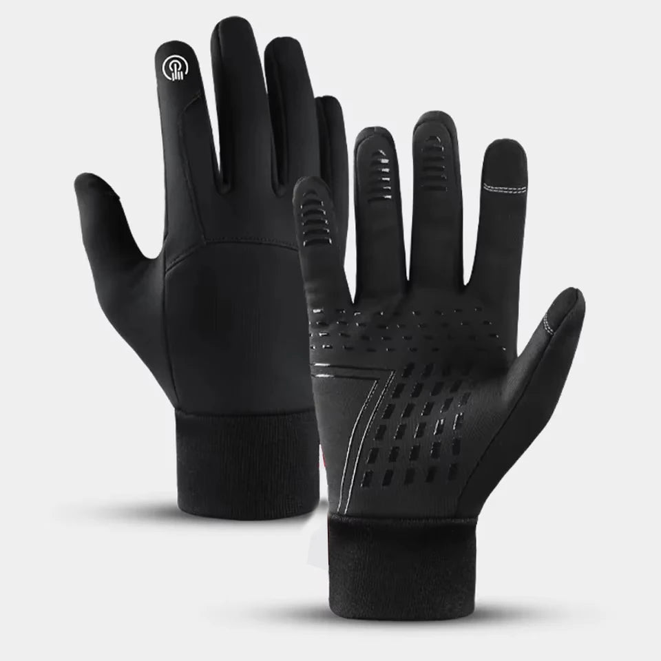 Herbst Winter Outdoor Radfahren Handschuhe Gym Fitness Sport Laufen Warm Touch Screen Rutschfeste Handschuhe Motorrad Handschuhe Männer Schwarz
