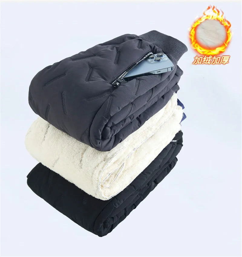 Winter Gepolsterte Hosen Kinder Dicke Plus Samt Warme Hosen Jungen Lamm Wolle Baumwolle Lange Hosen Herbst Kinder Casual Sport Hosen