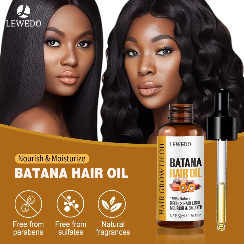 Lewedo Naturals Batana-Öl, schnelles Haarwachstum für Männer und Frauen, reines Batana-Öl, nährt glänzendes Haar, gesunde Haarpflege, Anti-Haarausfall