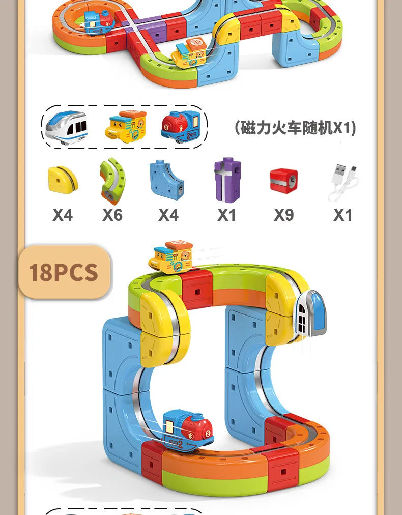 Magnetische Kugel Zug Set Für Kinder Mit Elektrische Lokomotive Diy Track Bausteine Stem Pädagogisches Bau Spielzeug Geburtstag
