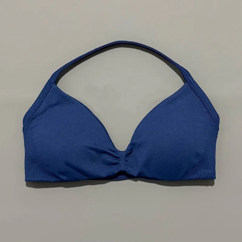 Sport-BH mit Trägern, Yoga-Unterwäsche, Damen-Gymnastik-Top, Lauftraining, rückenfreier BH, hohe Unterstützung, aktive Kleidung, Fitness, Workout, Neckholder