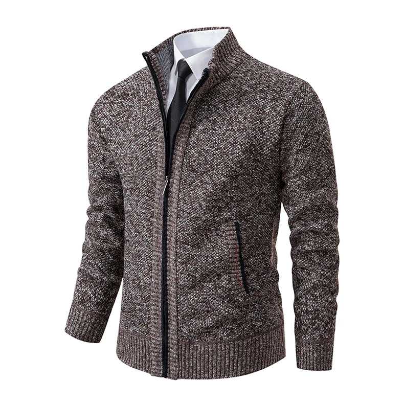Herbst Und Winter New Jersey männer Casual Sport Mantel Einfarbig Stehkragen Wullover Greifen Fleece Warm Zipper Strickjacke
