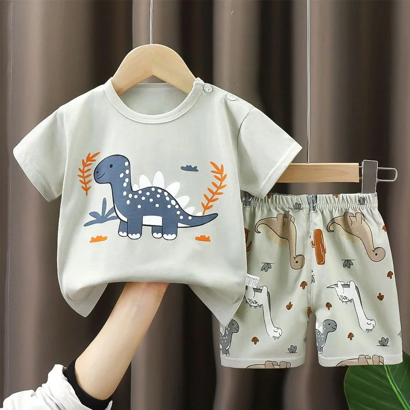 2PCS kinder Sets mutter Kinder Kleidung Jungen Mädchen T-shirt Shorts Sommer Baumwolle kurzarm Baby Kinder Kleidung Kleinkind anzug