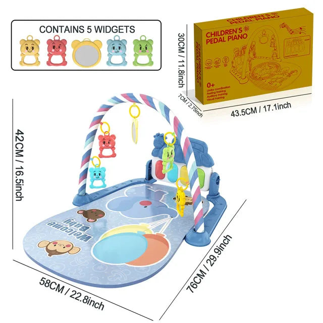 Baby Music Activity Gym Carpet Play Mat Newborn Rug Pedal Piano Keyboard Infant Fitness Rack Playmat Crawling Game Pad Toy Gift