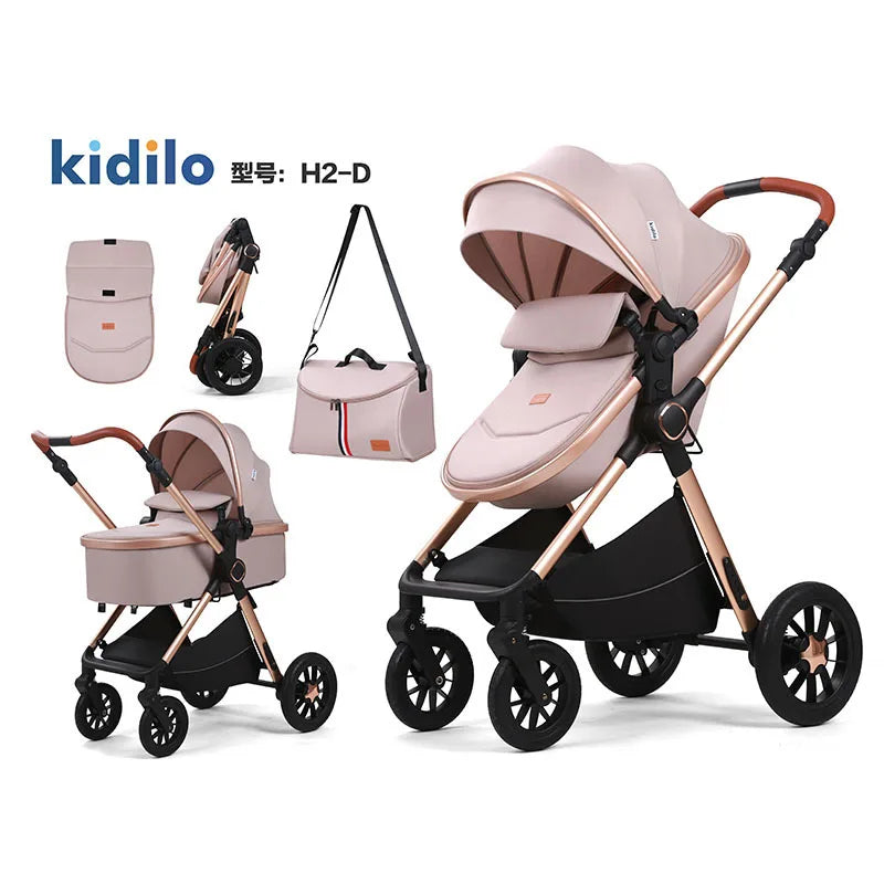 Lazychild Kinderwagen, multifunktionaler Schlafkorb, Kinderwagen zum Sitzen oder Liegen, neuer Kinderwagen mit hoher Landschaft