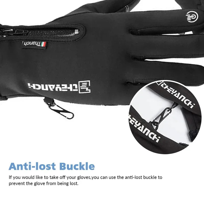 Winterhandschuhe -40 ℃   Wasserdichte Thermo-Touchscreen-Thermo-Winddichte warme Handschuhe für kaltes Laufen, Reiten, Sport, Wandern, Skifahren