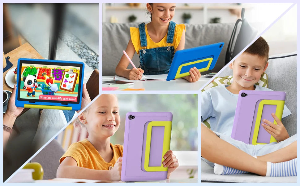 URAO 10 Zoll Android 15 Tablet mit Cartoon-Muster Kinder-Tablet 20GB RAM 64GB ROM Lern- und Spiele-Tablets Kindergeschenke