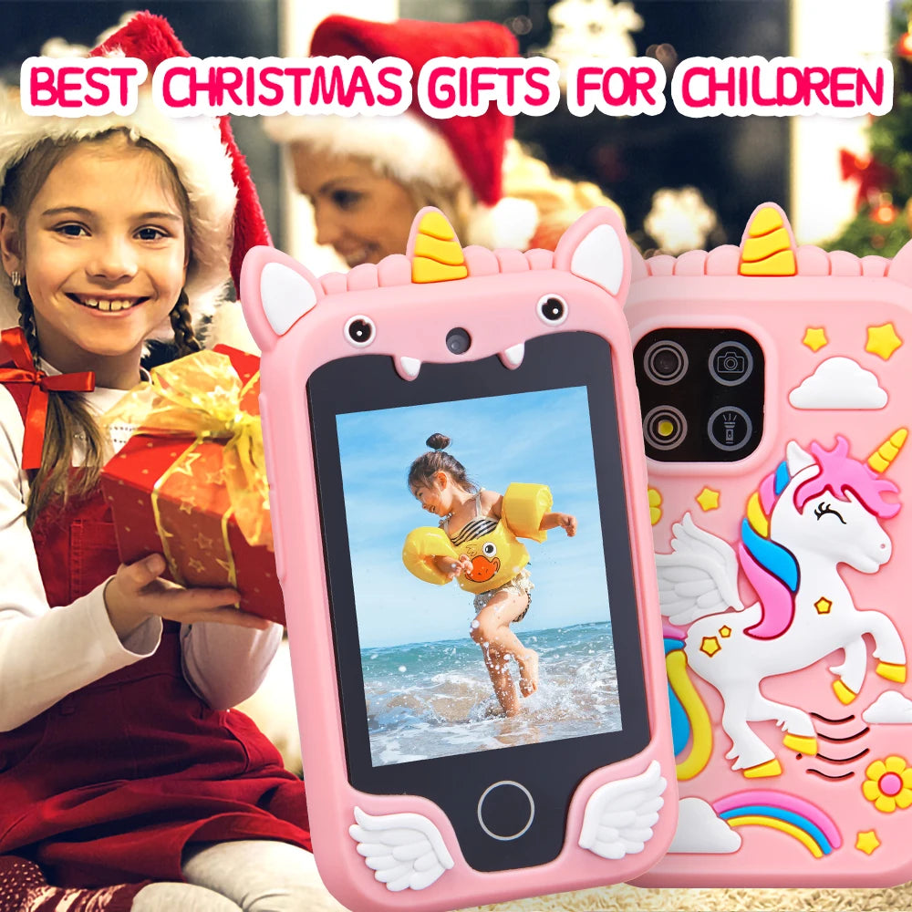 Kinder Smartphone Kamera Spielzeug Touchscreen Einhorn Baby Mobile MP3-Player Digital kamera Lernspiel zeug für Mädchen Jungen Alter 3-8