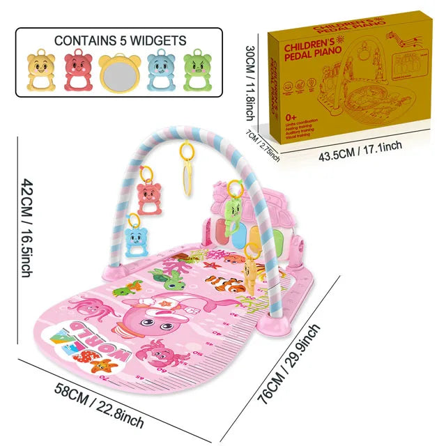 Baby Music Activity Gym Carpet Play Mat Newborn Rug Pedal Piano Keyboard Infant Fitness Rack Playmat Crawling Game Pad Toy Gift