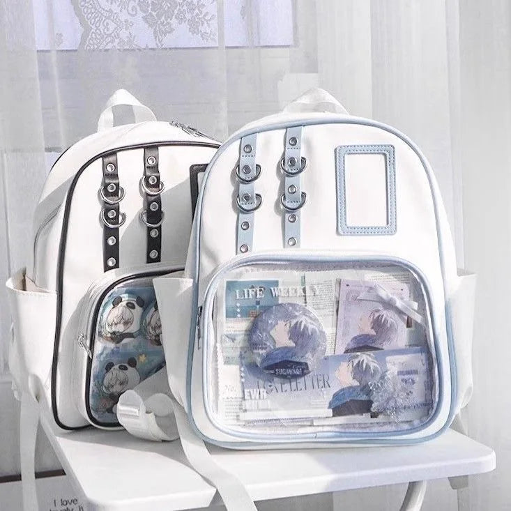 Y2K Nette Mini Rucksack Frauen Kawaii Ita Tasche Süße Mädchen Transparent Rucksack DIY Persönlichkeit Display Rucksack Lolita Schulter Tasche