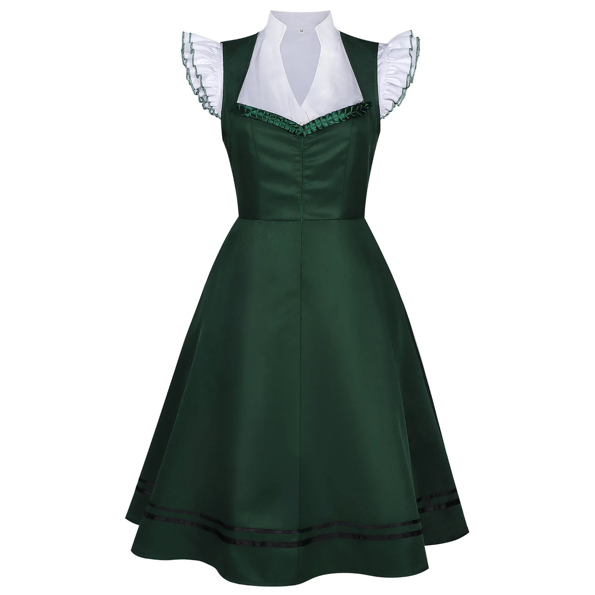 Damen-Dirndlkleid im mittelalterlichen Stil, deutsches Oktoberfest- und bayerisches Kleid mit Oberteil und Schürze, Kostüm für Halloween, Übergrößenkleid