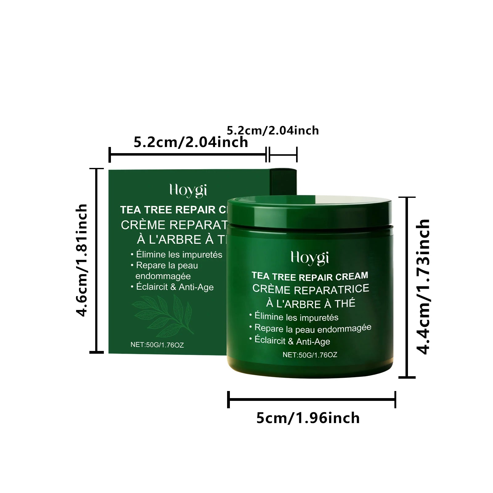Multi-Action beruhigende Reparaturcreme für das Gesicht, Teebaumcreme, Centella Ceramide Aloe Vera Feuchtigkeitscreme für empfindliche und fettige Haut