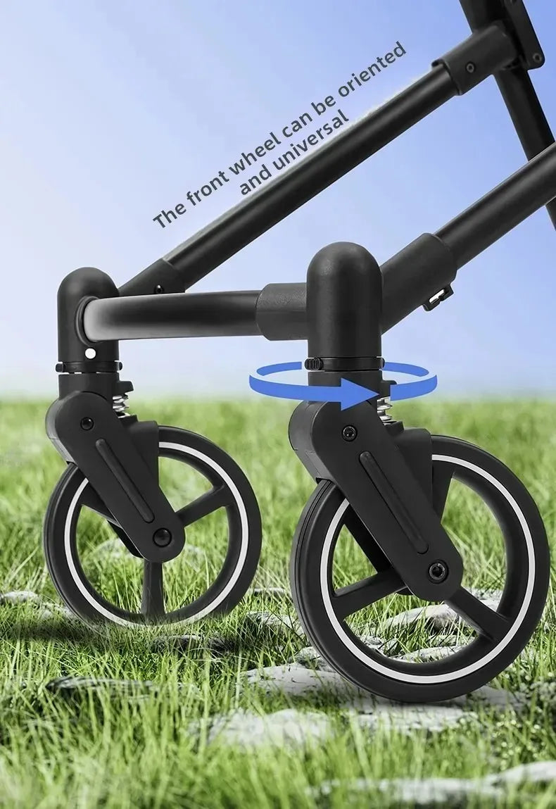 3-in-1-Kinderwagen für Zwillinge mit Autositz. Leichter, kleiner, gefalteter Handgepäck-Kinderwagen, multifunktionale Kinderwagen