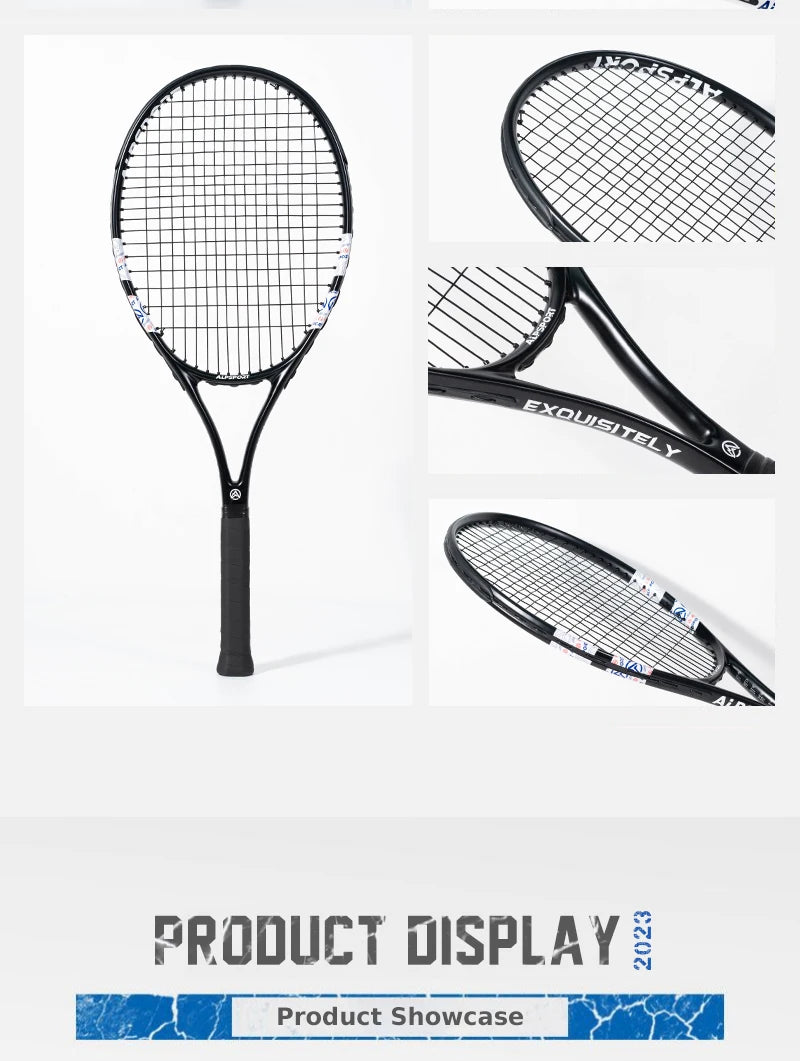 ALPSPORT T800 18K Professioneller Tennis-Schläger aus Carbonfaser – Leicht (280g) mit Tasche & Rutschfestem Gurt, Schneller Versand für Turniere