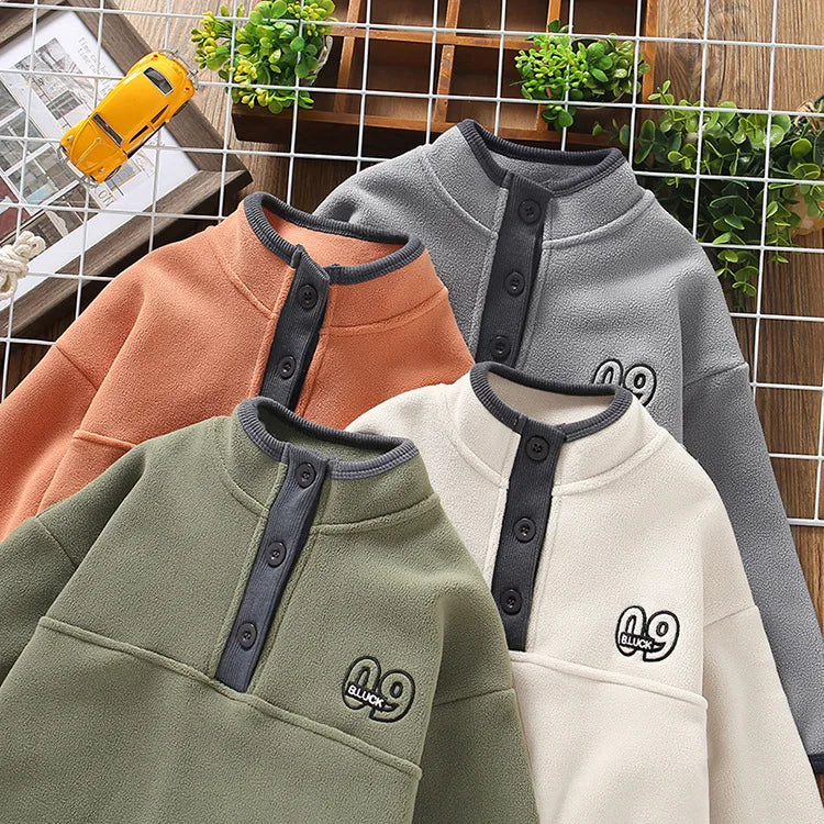 3-12 Jahre Teen Jungen Sweatshirt Herbst Winter Warme Fleece Top Kinder Trainingsanzug Mode Langarm Pullover Pullover Kind Kleidung
