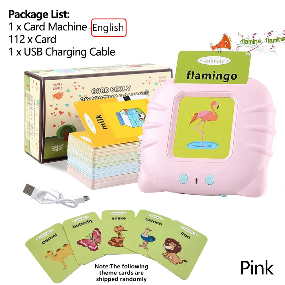 Lernkarte für die frühe Bildung, Lernspielzeug, sprechende Lernkarten für Kinder im Vorschulalter, Englisch, elektronisches Hörbuch, Maschine, Geschenk