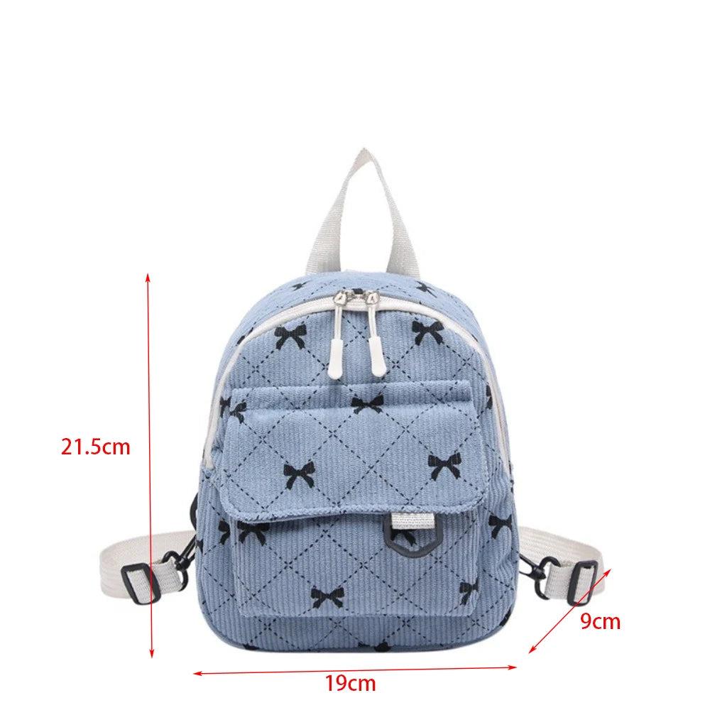 Mini Rucksack Süße Bowknot Gedruckt Schulter Tasche Reise Kosmetische Lagerung Tasche Koreanische Ins Student Bookbags Casual Rucksack
