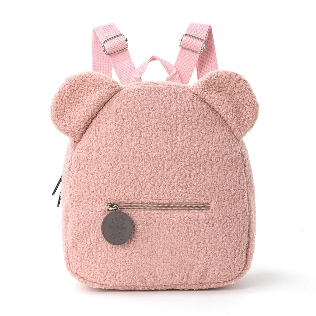 Niedlicher Fleece-Rucksack mit Bärenohren für Mädchen, 1 Stück warmer kleiner Tagesrucksack aus Lammwolle, lässiger Kinder-Schulranzen-Rucksack für Reisen, Einkaufen