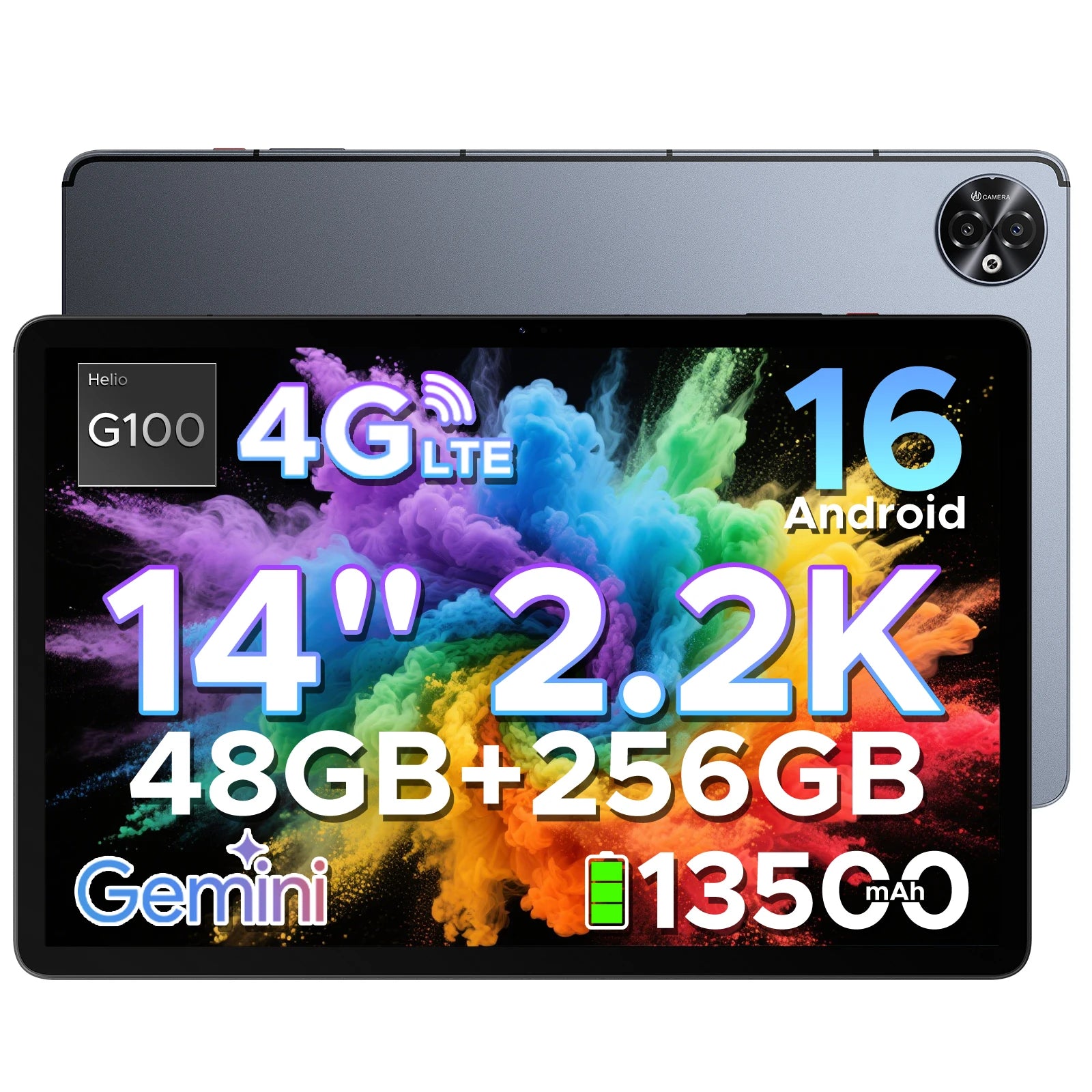 DOOGEE Tablet-PC 2-in-1 Tab E3 Max Gmini AI 14-Zoll-Bildschirm 2.2K Akku mAh Android 16 48GB (8 + 40) 256 GB Helio G100 AI Tablet