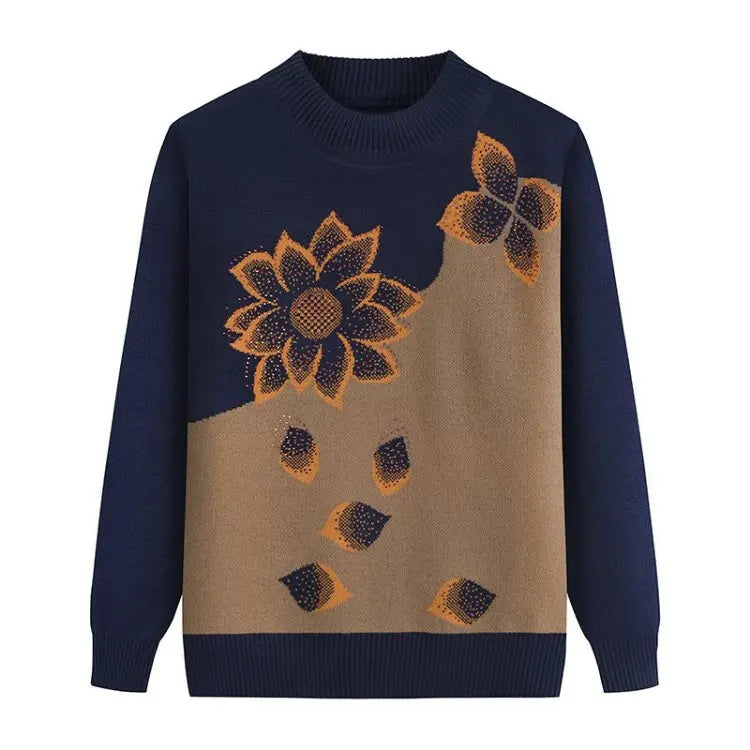 Winterkleidung Oma Pullover Strickpullover Dicker mittlerer Alter Ältere Mutter Bottoming Shirt Samt Langarm Top Damen