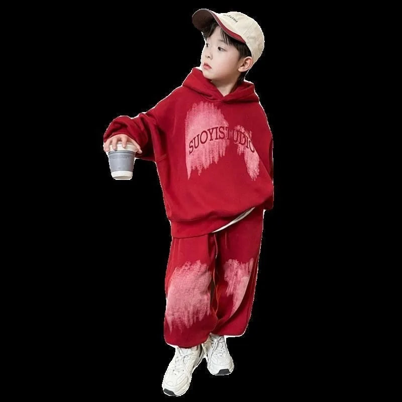 Hoodies Set Koreanische Kinder Kleidung Kinder 4 7 Jahre Kleidung Kinder Von 8 12 Top Bottom Jungen junge Herbst Winter Kind