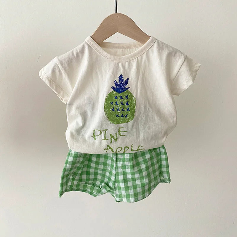 Baby Pyjamas Sets Baumwolle Kind Pyjamas Kleinkind Sommer Ärmellose Baby Nachtwäsche Pyjamas Kinder Cartoon Homewear Kleidung
