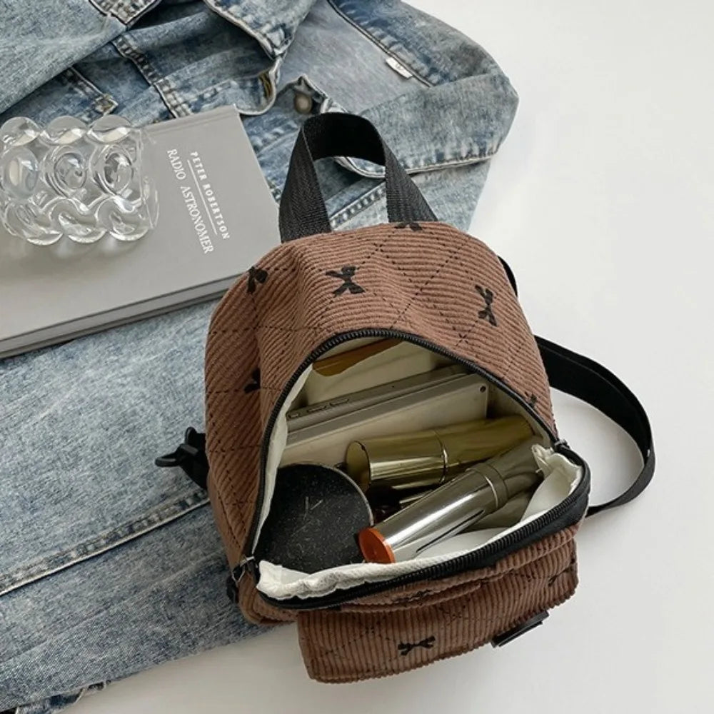 Mini Rucksack Süße Bowknot Gedruckt Schulter Tasche Reise Kosmetische Lagerung Tasche Koreanische Ins Student Bookbags Casual Rucksack