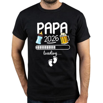Papa 2026 T-Shirt, zukünftiger Vater, französische Texte, Bierliebhaber, Vatertagsgeschenk, Herrenbekleidung, weiches T-Shirt, Schwangerschaftsankündigung, T-Shirt