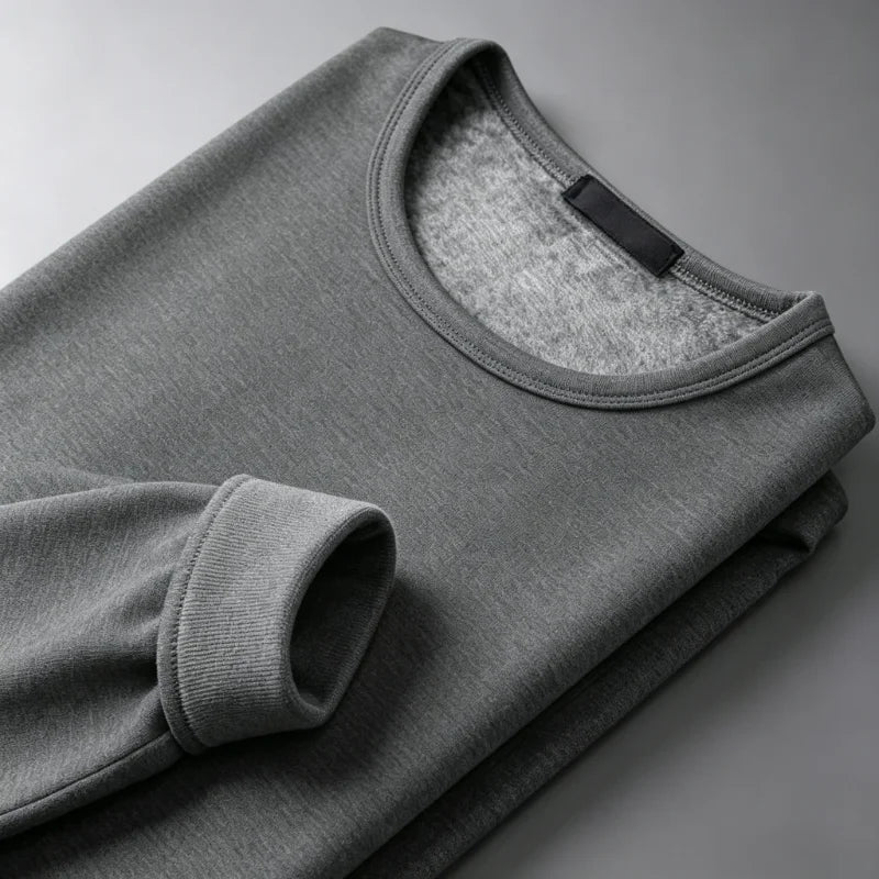 CHUANGERM Herren Herbst Winter Mode Rundhals Warme Langarm Thermo-Unterwäsche T-Shirt Unterhemd