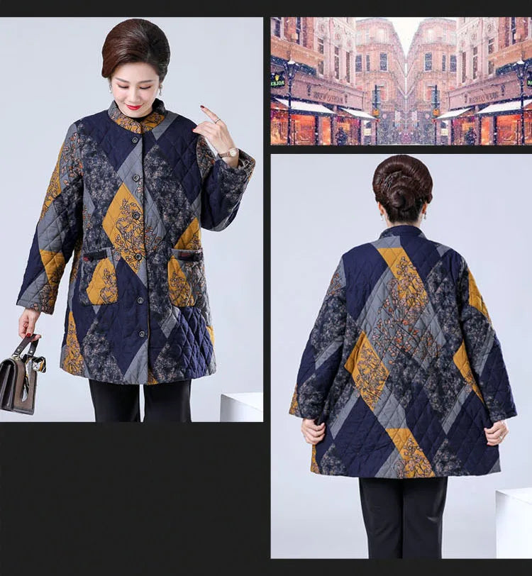 Lose Damen Herbst Winter Baumwollmantel mittleren Alters ältere Mutter dicke warme Jacke Oma Parkas 100 kg tragen 2XL-9XL