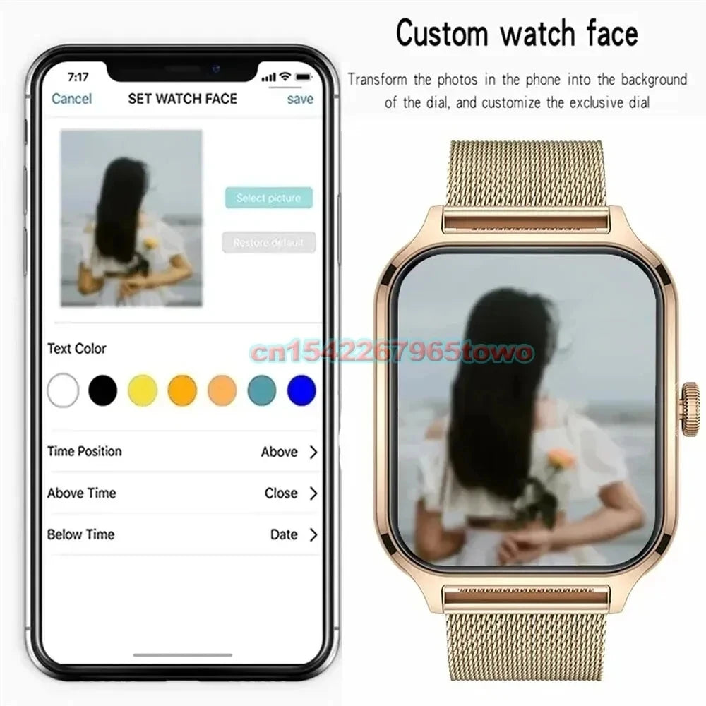 Smart Watch für Android IOS Uhren 1,83 Zoll HD Display Bluetooth Anruf Nachricht Alarm Musik Sport Modus Smartwatch Männer Frauen Geschenk