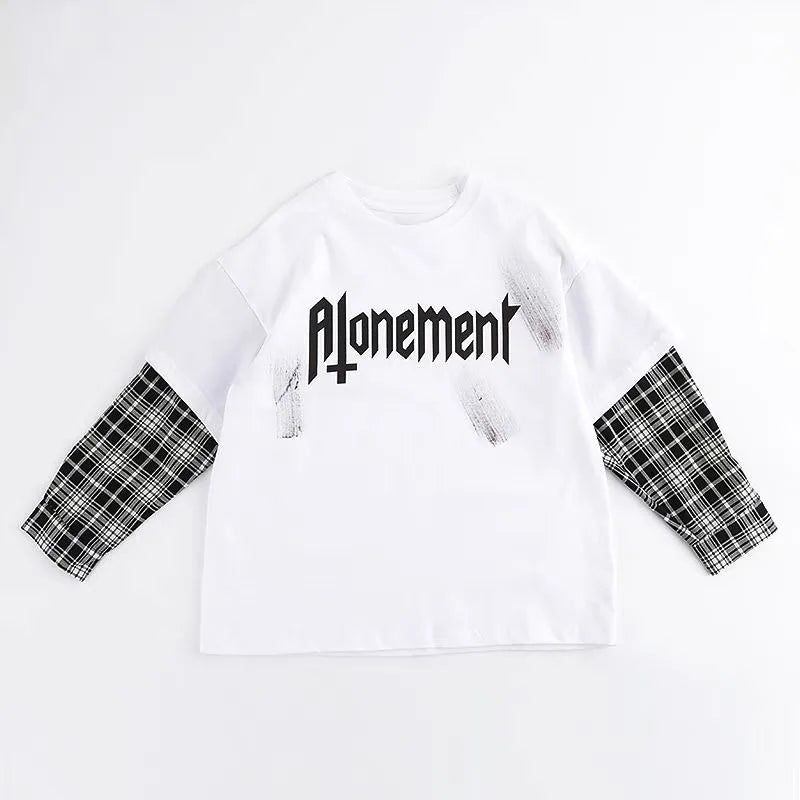 zweiteilige Kinderkleidung von 8 bis 12 Jahren, langärmliges T-Shirt für Jungen, Jungen-T-Shirt, grafische Hemden, T-Shirts, T-Shirts, Jungen-Kind