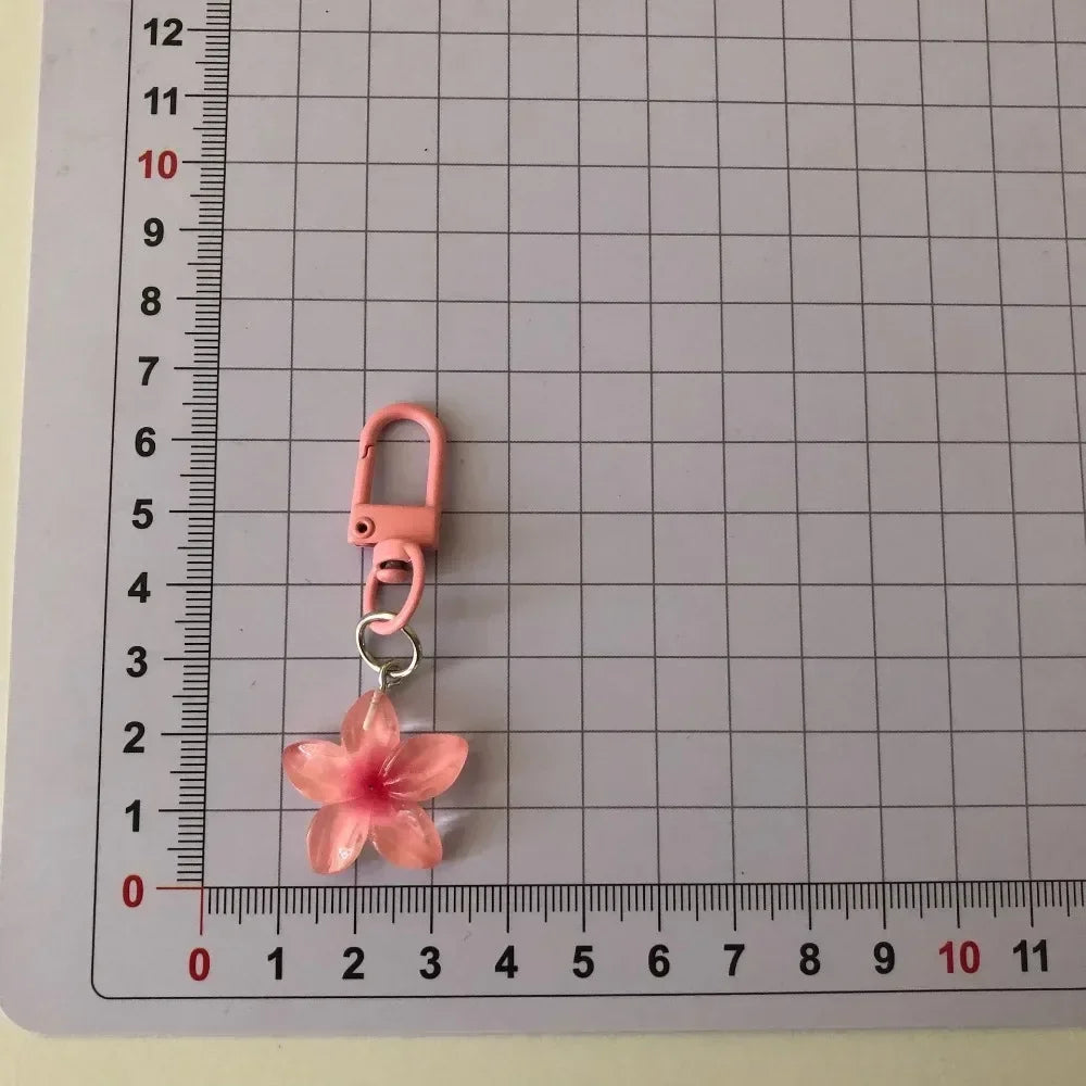 Transparenter Y2K-Schlüsselanhänger mit Blumenmuster, niedlicher ästhetischer Mehrzweck-Schlüsselhalter, Tasche, Kopfhörerhülle, Charm-Zubehör für Frauen und Mädchen