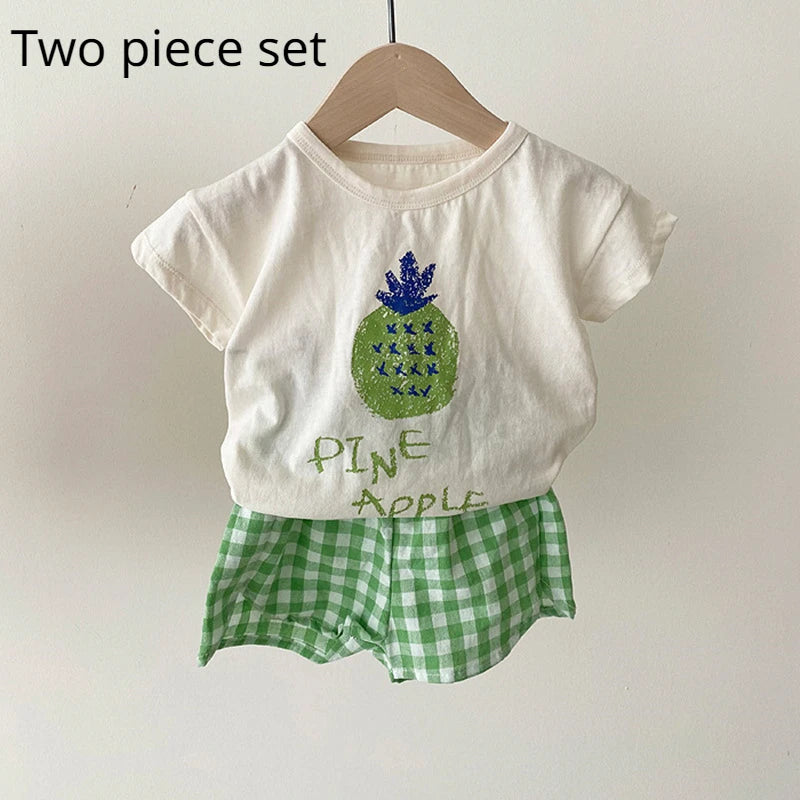 Baby Pyjamas Sets Baumwolle Kind Pyjamas Kleinkind Sommer Ärmellose Baby Nachtwäsche Pyjamas Kinder Cartoon Homewear Kleidung